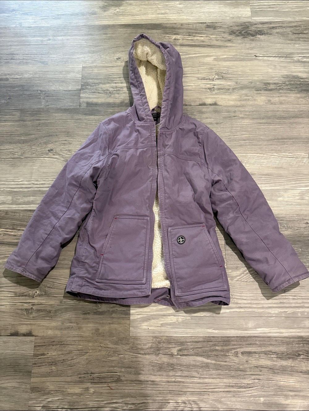 Kids Sherpa-Lined Hooded Jacket in Lavender